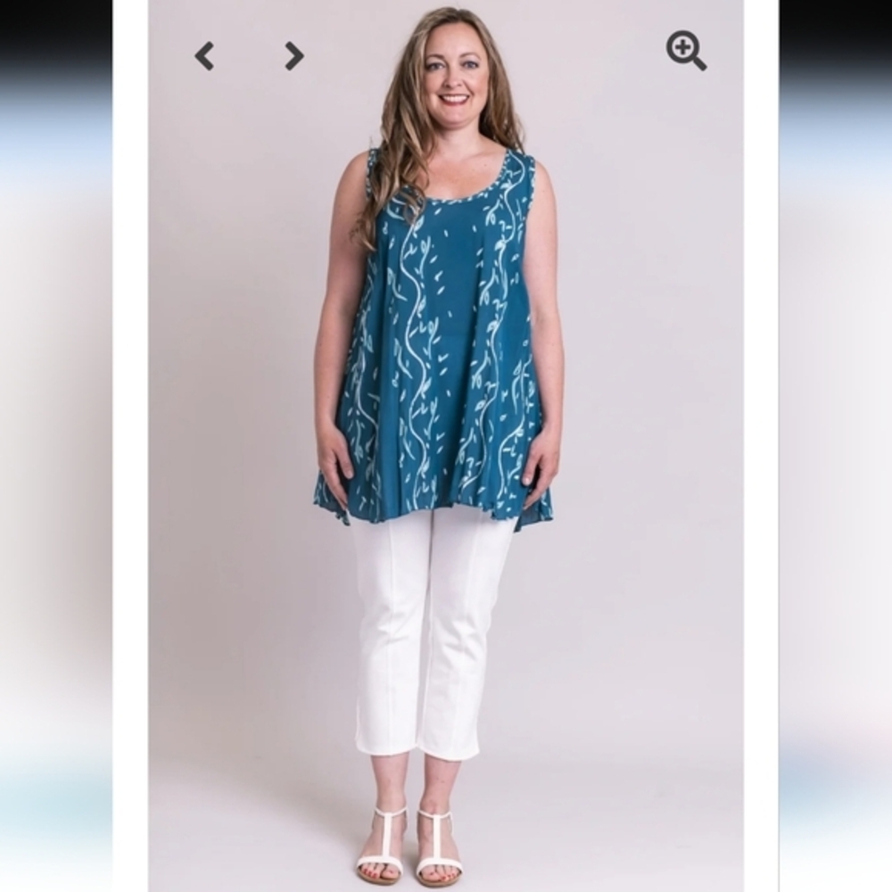 Blue Sky‎ tunic dress, Batic art,Rayon, M